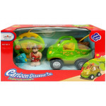 Auto s diaľkovým ovládaním a dinosaurom - svetlozelené